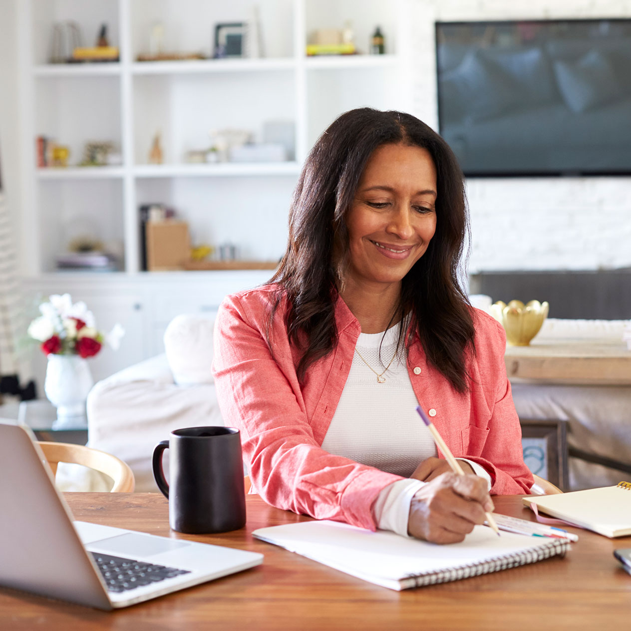 woman working from home